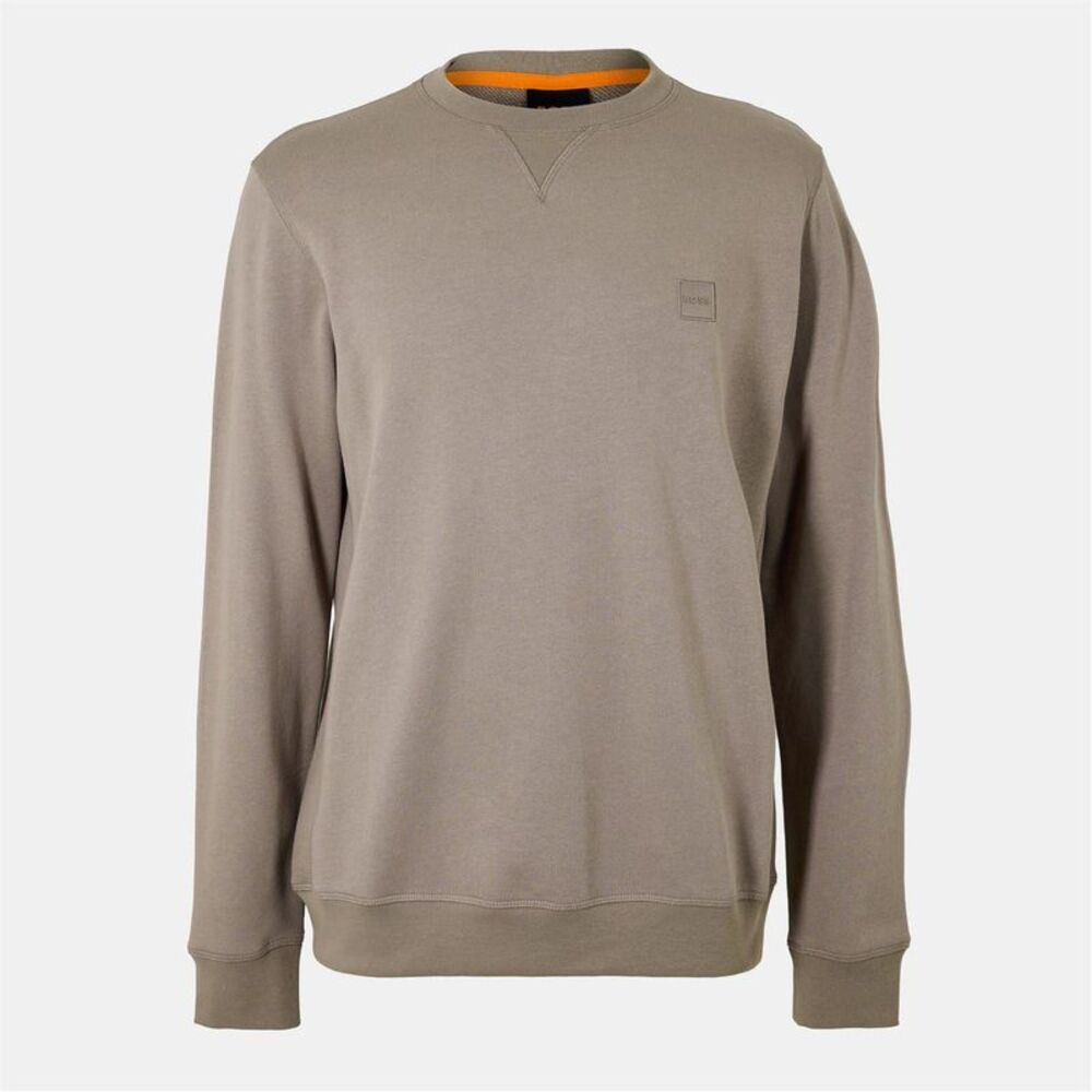 Boss Mens Westart  Cotton Crew Neck Sweatshirt / Khaki Green